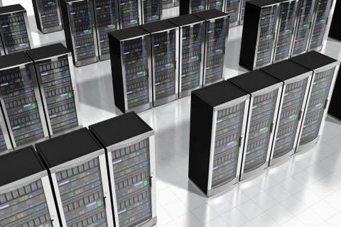 Network servers in datacenter 스톡 사진