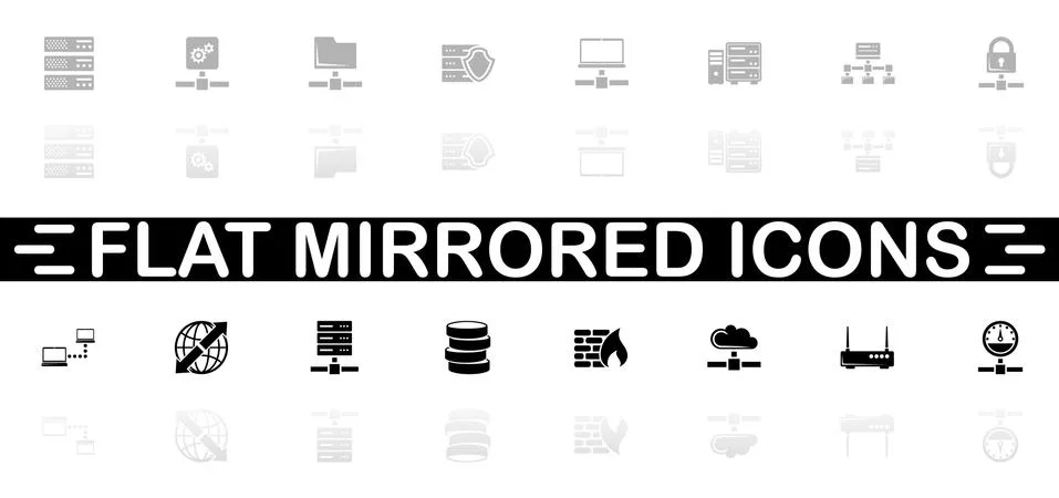 Network Servers - Flat Vector Icons Stock Illustration