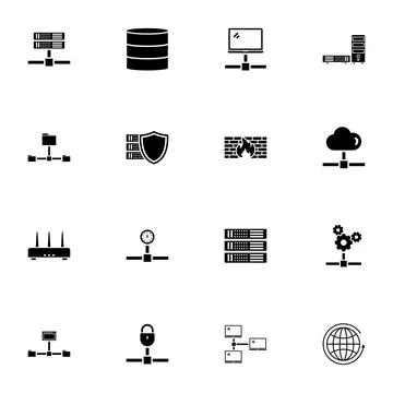 Network Servers icon - Expand to any size - Change to any colour. Perfect F.. 库存插图