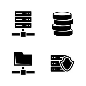 Network servers. Simple Related Vector Icons Stock Illustration