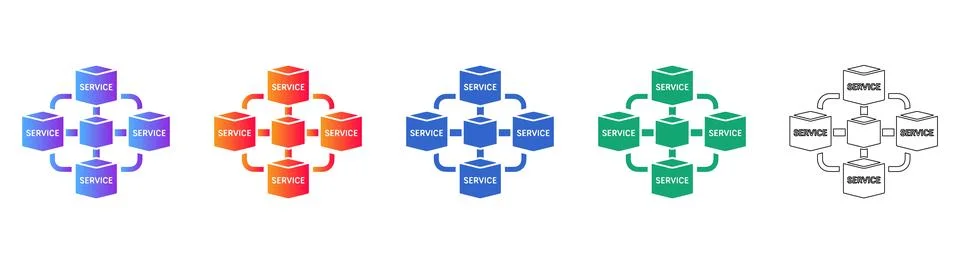 Network Service Infrastructure Icons イラスト素材