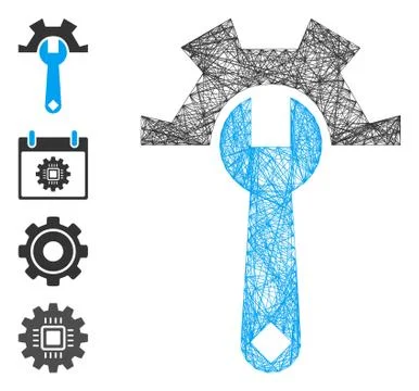 Network Service Tools Vector Mesh Stock Illustration