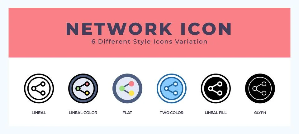 Network set of vector icon. For web. and mobile app Stock-Illustration