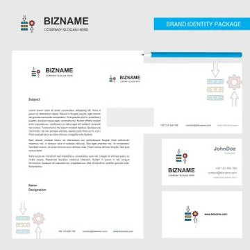 Network setting  Business Letterhead, Envelope and visiting Card Design vecto Illustrazione stock