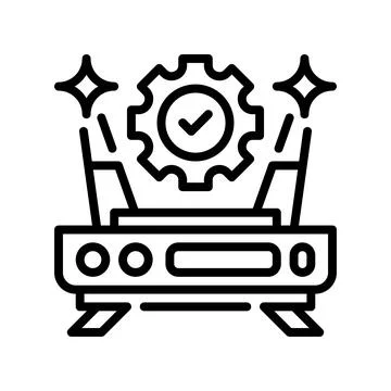 Network Setup Line Icon, Outline Symbol for Connection Configuration, Devic.. Stock Illustration