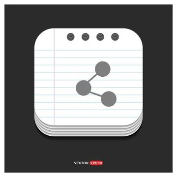 Network, share icon Gray icon on Notepad Style template Vector EPS 10 Free Ic 스톡 일러스트