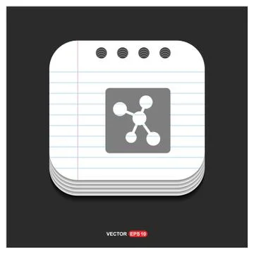 Network, share icon Gray icon on Notepad Style template Vector EPS 10 Free Ic Illustrazione stock