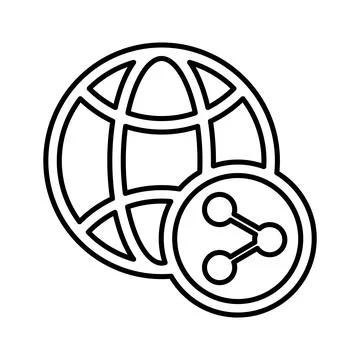 Network, shared, web icon. Outline vector. Stock Illustration