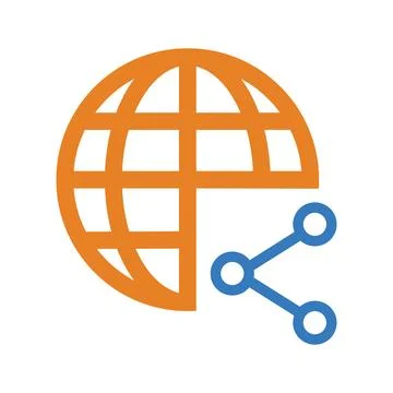 Network, shared, web icon. Simple editable vector illustration. Stock Illustration