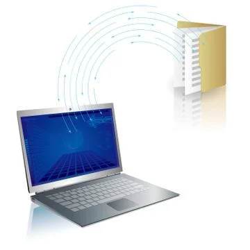 Network sharing concept design. Isolated on white background. Illustrazione stock