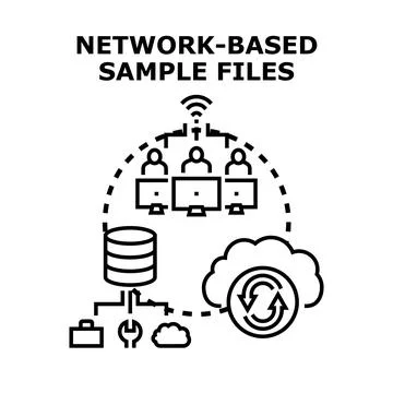 Network sharing files, data, and cloud computing Stock Illustration