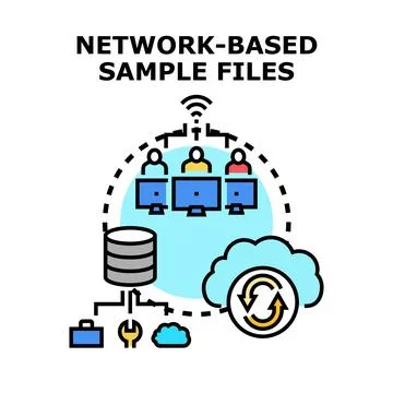 Network sharing files, data, and cloud computing Illustrazione stock