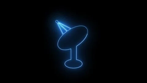 Network Sharing Tower Icon Animated on neon glowing line effect. Stock Footage 286142532