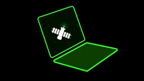 Network Sharing Tower Icon Animation on Laptop - Modern Visual. Stock Footage 286143017