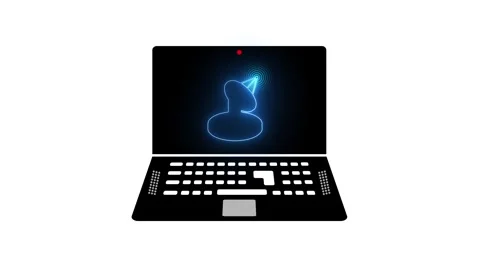 Network Sharing Tower Icon Animation on Laptop - Modern Visual. Stock Footage 286143021