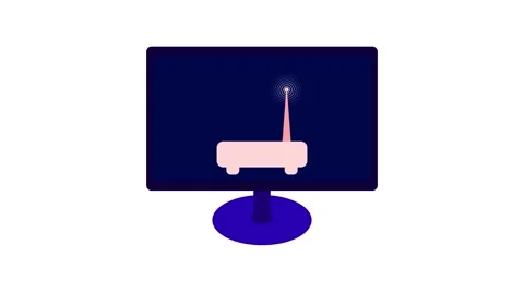 Network Sharing Tower Icon Animation on Laptop - Modern Visual. Stock Footage 286143058