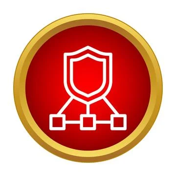 Network shield protecting data firewall architecture icon Stock Illustration
