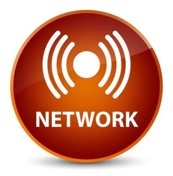 Network (signal icon) elegant brown round button Stock Illustration
