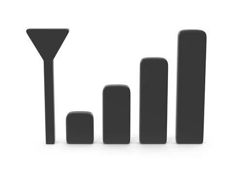 Network signal strength icon 3d render Stock Illustration