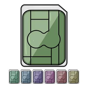 Network sim card cartoon vector graphic Stock Illustration