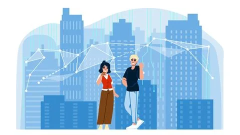 Network smart city urban development vector Stock Illustration