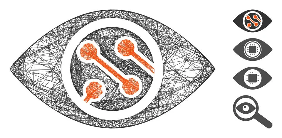 Network Smart Lens Vector Mesh 库存插图