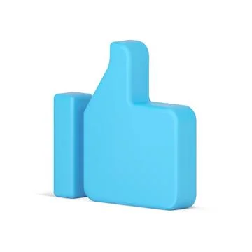 Network social 3d like. Blue abstract approval Stock Illustration