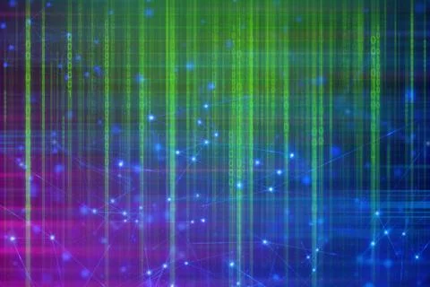 Network social online, background 3d illustration rendering, machine deep lea Stock Illustration