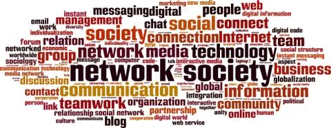 Network society word cloud Stock Illustration