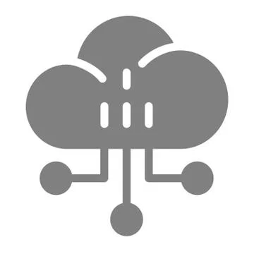 Network solid icon. Cloud vector illustration isolated on white. Internet glyph Illustrazione stock