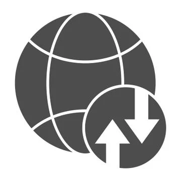 Network solid icon. Global internet vector illustration isolated on white Illustrazione stock