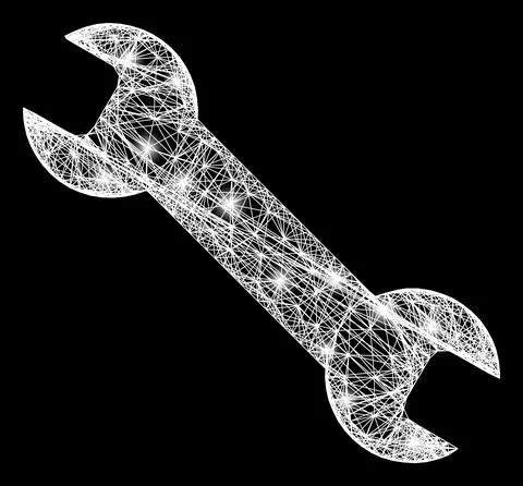 Network Spanner Tool Mesh with Bright Light Spots Stock Illustration