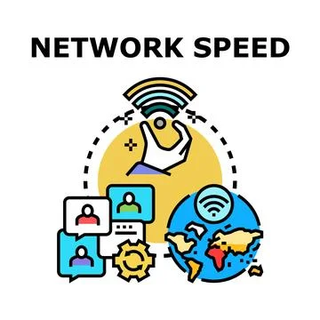 Network speed concept for global communication connection Illustrazione stock