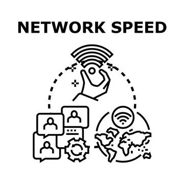 Network speed concept for global communication connection Stock Illustration