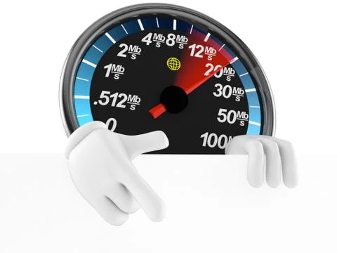 Network speed meter character Stock Illustration