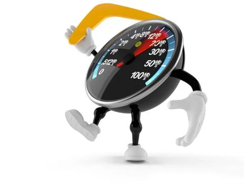 Network speed meter character throwing boomerang Stockillustratie