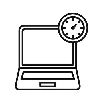 Network speed test icon Black line art vector Stock Illustration