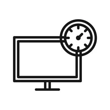 Network speed test icon Black line art vector logo Stock Illustration