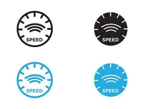 Network speed test icon black and white vector outline sign Illustrazione stock