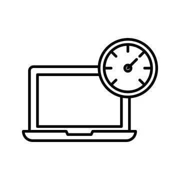 Network speed test icon linear logo mark in black and white 스톡 일러스트