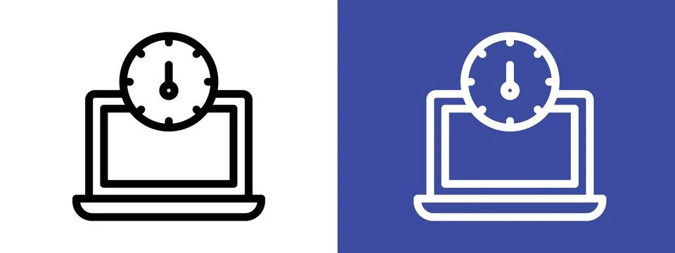 Network speed test icon logo sign set vector outline Stock Illustration