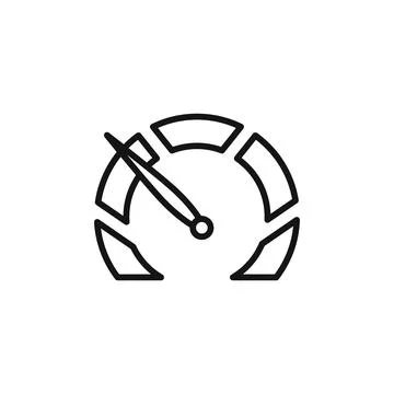 Network speed test icon outline collection in black and on white background Stock Illustration