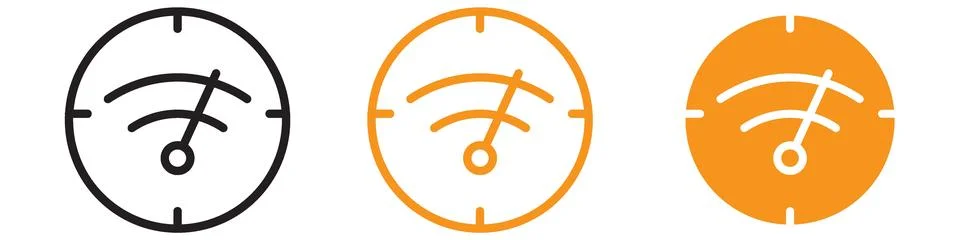 Network Speed Test Icon Set Internet Performance Illustrations for Technolo.. Stock Illustration