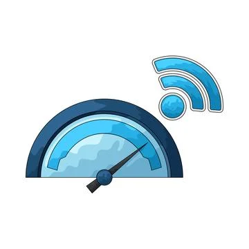 Network speed test illustration Stock Illustration