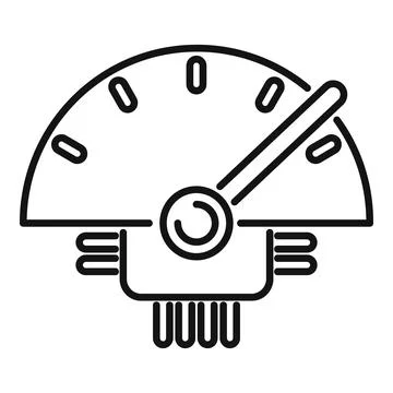 Network speedometer showing internet speed test result icon Illustrazione stock