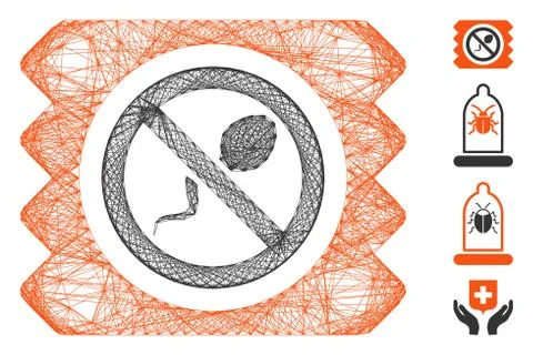 Network Spermicide Condom Vector Mesh Stock-Illustration