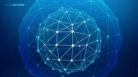 Network sphere big data vector background. Internet network digital technology Stock Illustration