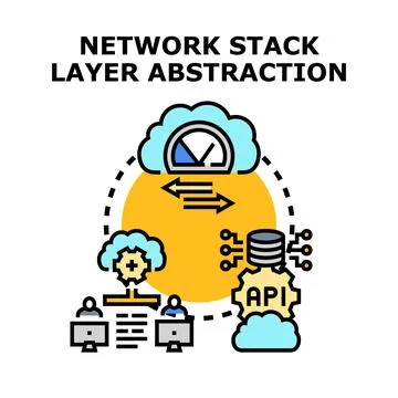 Network stack layer abstraction concept illustration Stockillustratie