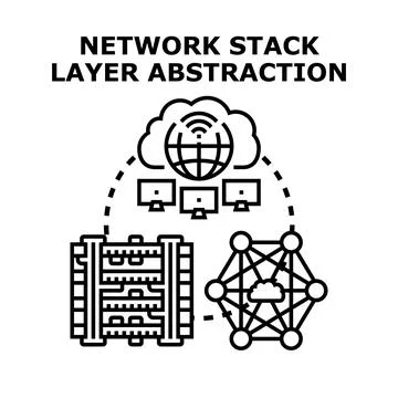 Network stack layer abstraction concept vector Stock Illustration