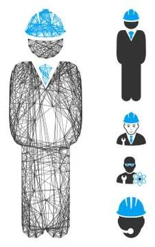 Network Standing Engineer Vector Mesh Illustrazione stock